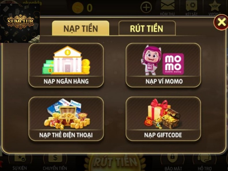 Hướng dẫn nạp rút tiền trên Sumclub