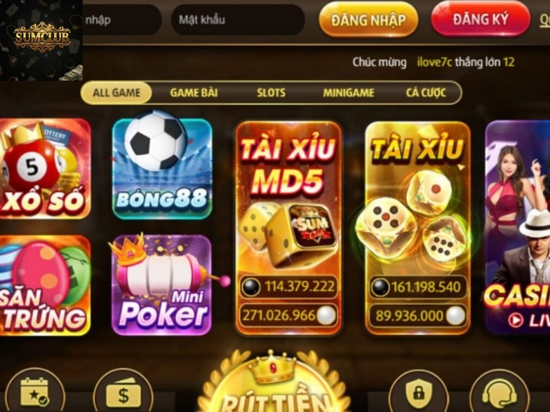 Kho game đa dạng tại Sumclub